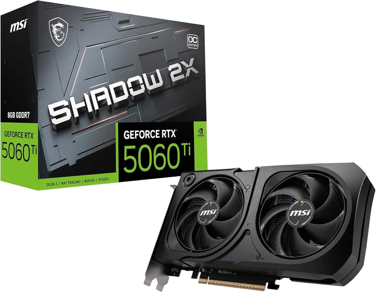 Placa de Vídeo MSI RTX 5060 Ti 8GB SHADOW 2X OC PLUS