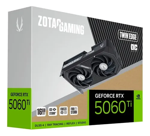 Placa de Vídeo Zotac Gaming NVIDIA GeForce RTX 5060 Ti Twin Edge 16GB